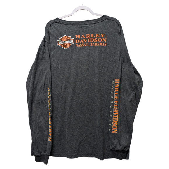 Mid 2000's Harley Davidson Nassau Bahamas Long Sleeve T Shirt - Picture 2 of 4
